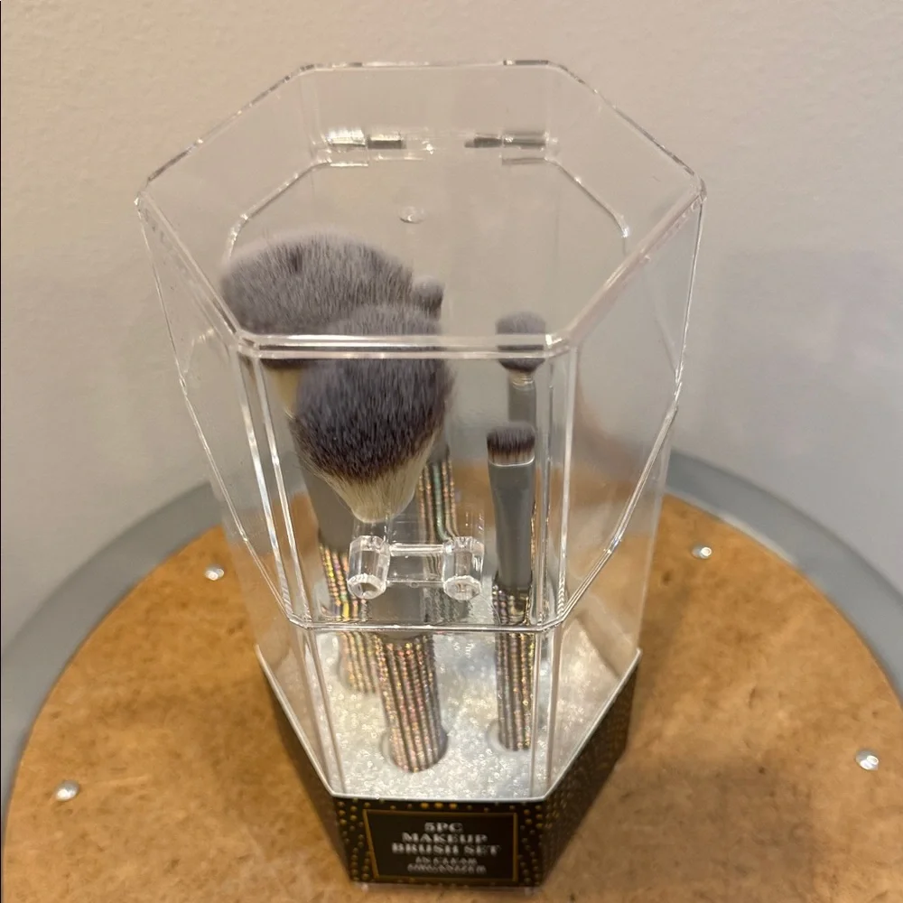 Glamour Makeup Brush Set with Silver Handles